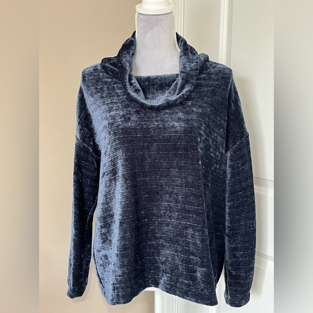 J. Jill Navy Blue Cowl Neck Sweater